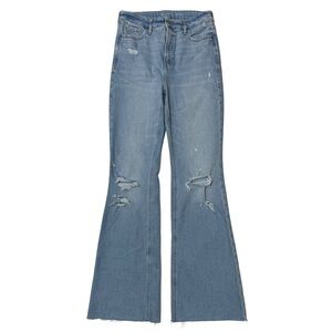 {Old Navy} "Higher High Rise Flare" Light Blue Noemi Distressed Denim Jeans